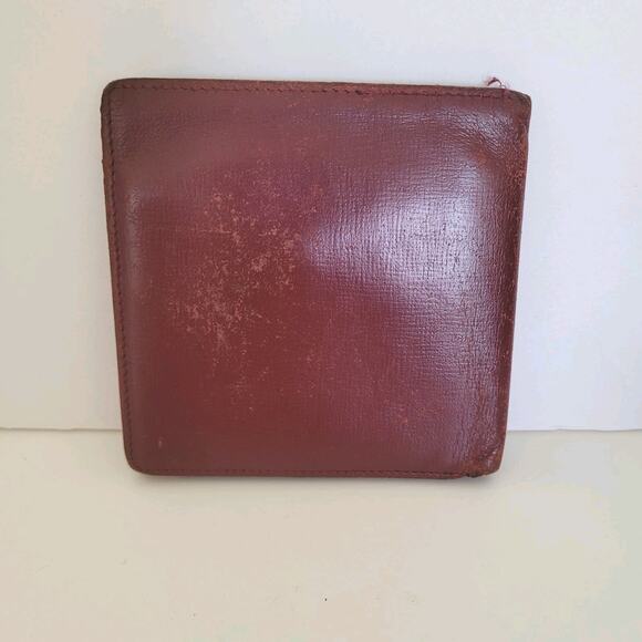 Must De Cartier Men's Bifold Leather Bordeaux Red Wallet Medium Retro Card Bill - Picture 2 of 13